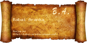 Babai Aranka névjegykártya